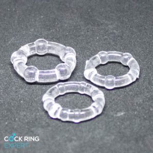 3 piece transparent beads cock rings