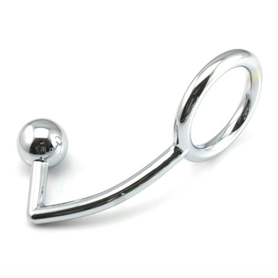 Master Series Tug + Plug Aluminum Cock and Ball Ring with Anal Plug main image 0